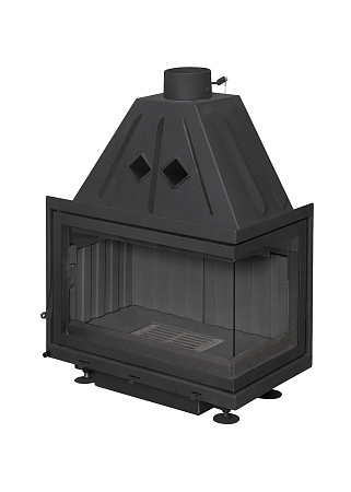 Топка АЛЬФА 700 RB два стекла правая с черным шамотом