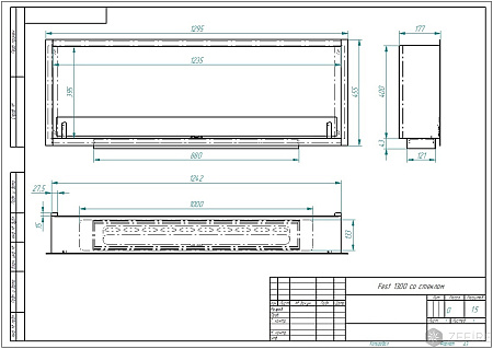 Биокамин встраиваемый Fest 1300 со стеклом (Estetic Flame)