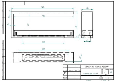 Биокамин встраиваемый Contour торцевой сквозной 1100 (Estetic Flame)