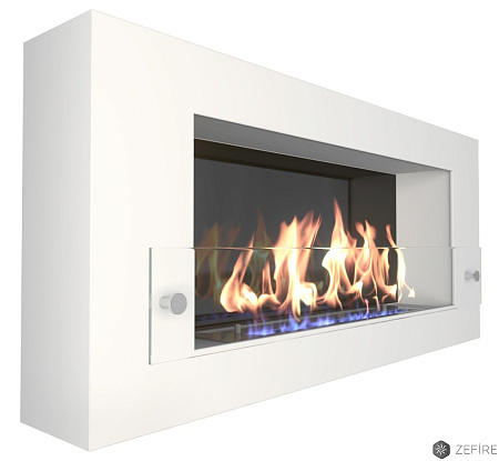 Биокамин Orion 900 белый со стемалитом и стеклом (Zefire)