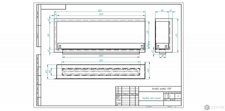 Биокамин угловой ZeFire Standart 1300 правый
