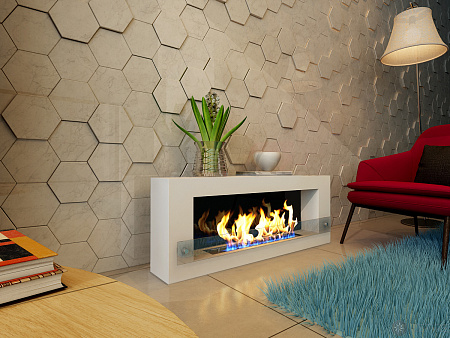 Биокамин Constant 1200 белый со стемалитом (ZeFire)