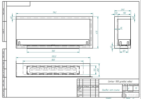 Биокамин встраиваемый Contour угловой 1100 левый (Estetic Flame)