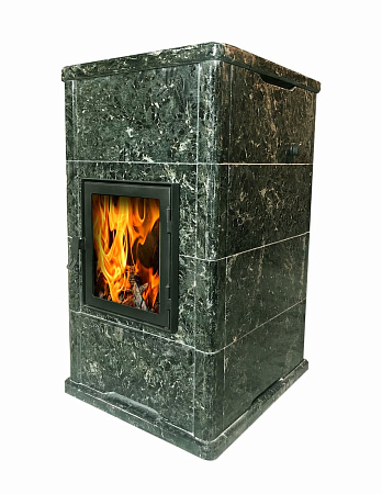 Теплонакопительная Печь-камин Карелочка камень серпентинит Антик