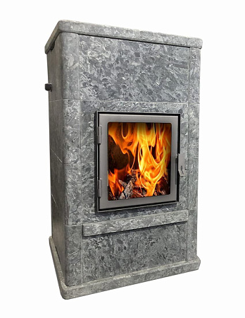 Теплонакопительная Печь-камин Карелочка RS камень серпентинит АНТИК