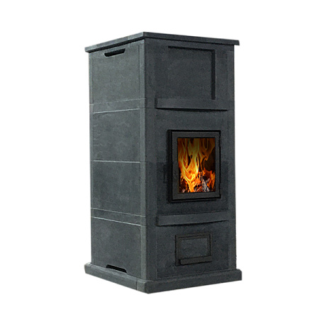 Теплонакопительная Печь-камин Humu-15 камень серпентинит АНТИК Т50мм