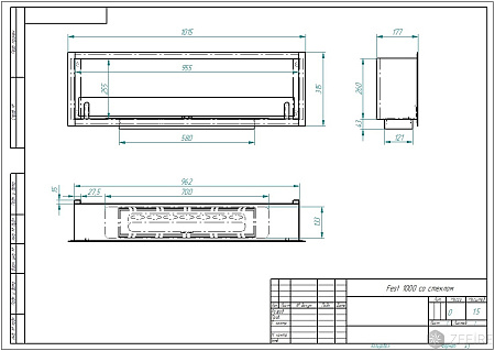 Биокамин встраиваемый Fest 1000 со стеклом (Estetic Flame)