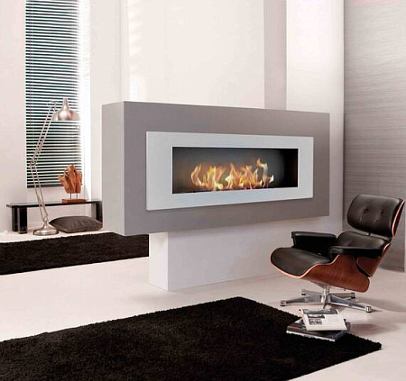 Биокамин Elliot 1200 с белой рамкой со стемалитом