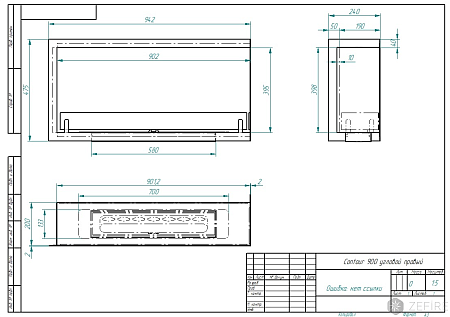 Биокамин встраиваемый Contour угловой 900 правый (Estetic Flame)