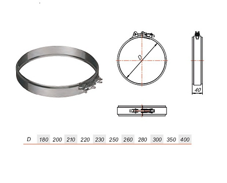 Хомут соединительный на трубу с изоляцией нерж Aisi 304 0.5мм