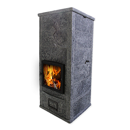 Теплонакопительная Печь-камин Kinerma-20/1890 камень серпентинит АНТИК Т50мм