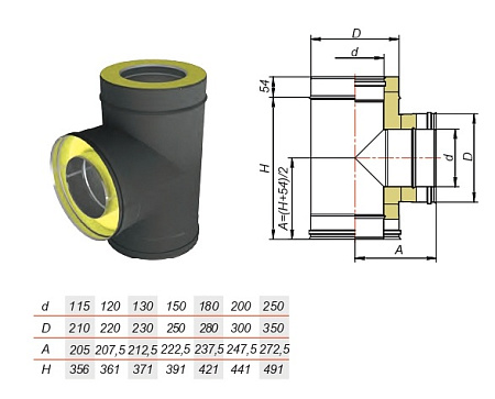 Тройник 90°нерж AISI 321/439