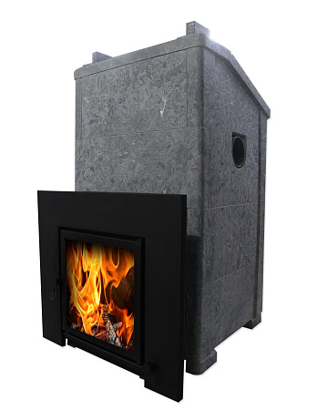 Печь для русской бани ОНЕГО-25 SA 150 Президент с выносной топкой, камень  50 мм