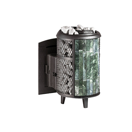 Печь банная "Атмосфера-L" комбинированная сетка-ламель "Змеевик" наборный