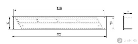 Прямоугольный контейнер ZeFire 1100 (ZeFire)