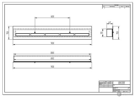 Прямоугольный контейнер ZeFire 900 с крышкой внутри (ZeFire)