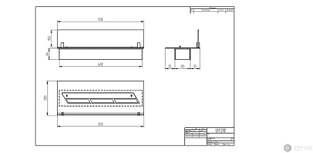 Прямоугольный контейнер ZeFire 500 со стеклом (ZeFire)