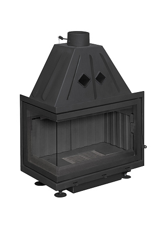 Топка АЛЬФА 700 LB два стекла левая с черным шамотом