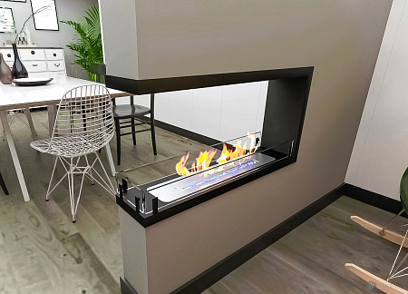 Биокамин встраиваемый Contour торцевой сквозной 900 (Estetic Flame)