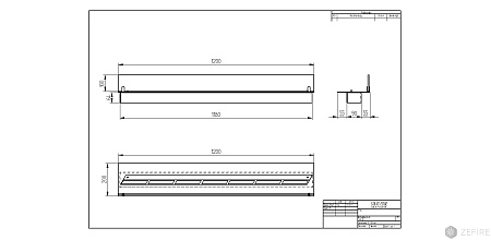 Прямоугольный контейнер ZeFire 1200 со стеклом (ZeFire)