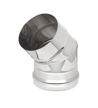 Колено нерж. (AISI 430/0,5мм) 2 секции 45* 