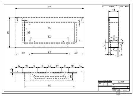 Биокамин Orion 900 с белой рамкой (ZeFire)