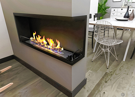 Биокамин встраиваемый Contour угловой 1100 правый (Estetic Flame)