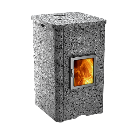 Теплонакопительная Печь-камин Карелочка камень серпентинит Антик