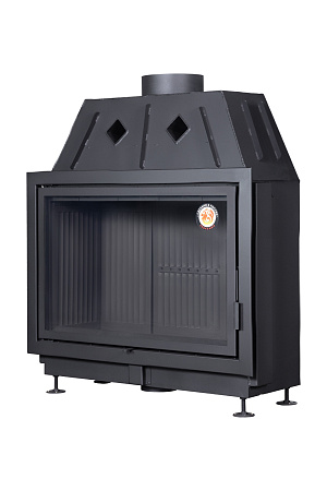 Топка АЛЬФА 1000 В подовая черный шамот