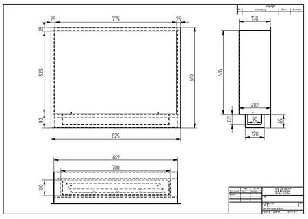 Биокамин Standart 825 для встраивания в портал (ZeFire)