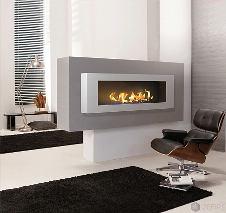 Биокамин Orion 1200 с белой рамкой (ZeFire)