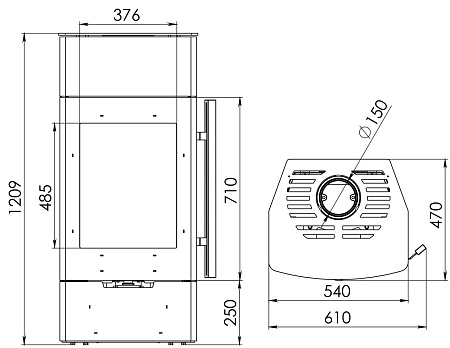 Печь-камин БАЙКАЛ