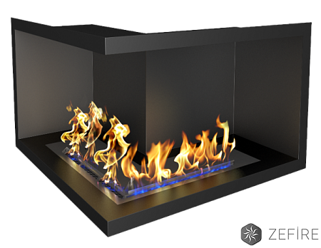 Биокамин ZeFire Standart для угловой стены 700