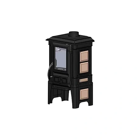 GUCHA Печь-камин чугунная ARINA - 1210 ЭМАЛЬ - CREAM