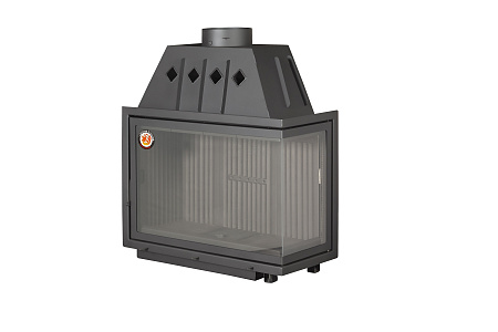 Топка АЛЬФА 1000 RB два стекла правая черный шамот