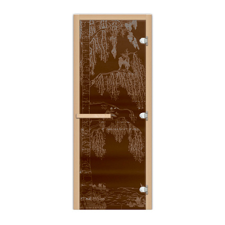 Дверь 1835х620 (1,9х0,7) стекло Береза бронза 8 мм