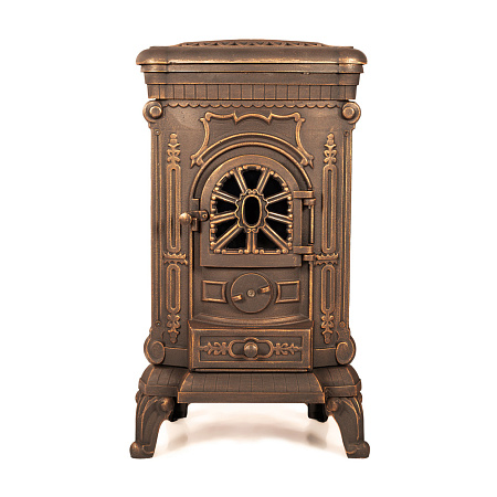 Чугунная отопительно-варочная печь ОЛИМП-3 патина медь