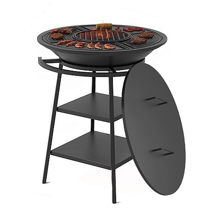 Чугунный Fantastic Grill Везувий Ø 700 (чаша+подставка+плита Gurman Ø700+крышка) 