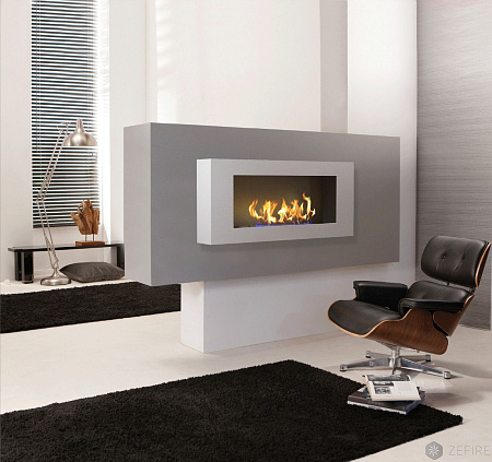 Биокамин Orion 900 с белой рамкой со стемалитом