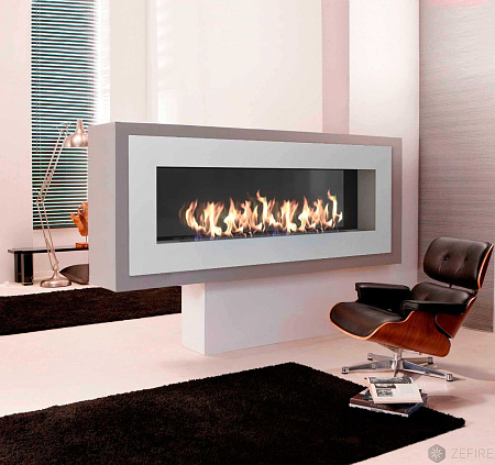 Биокамин Elliot 1800 с белой рамкой (ZeFire)