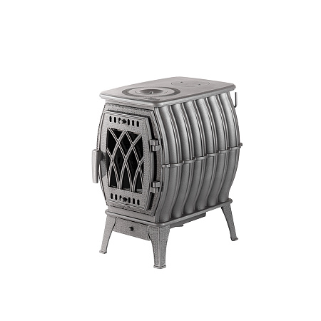 Печь-камин отопительно-варочная "Бахта" (цв.серый) 2020