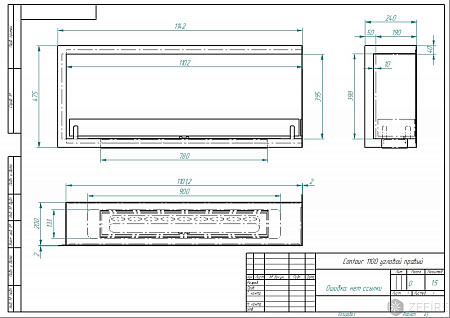 Биокамин встраиваемый Contour угловой 1100 правый (Estetic Flame)