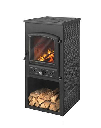 Камин ЭТНА (БКД) с плитой "Антрацит" Ø 115мм