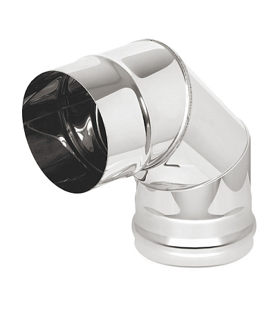 Колено нерж. (AISI 304/0,8мм) 90* 3-х секц. 