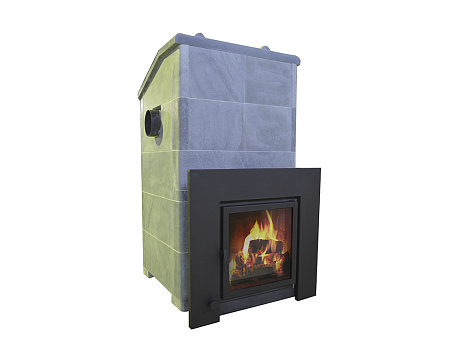 Печь для русской бани ОНЕГО-35 SA 150 Президент с выносной топкой, камень 50 мм