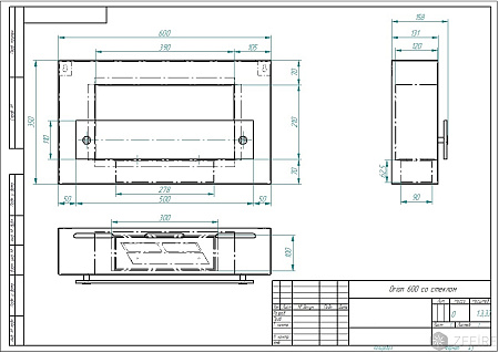 Биокамин Orion 600 со стеклом (ZeFire)