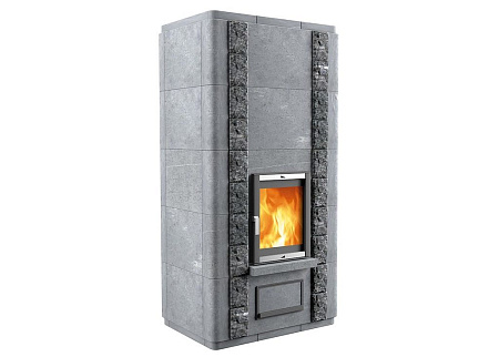 Теплонакопительная Печь-камин Nasto-20/1550 R-50 MD камень серпентинит АНТИК Т50мм